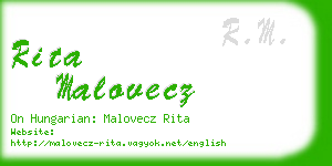 rita malovecz business card